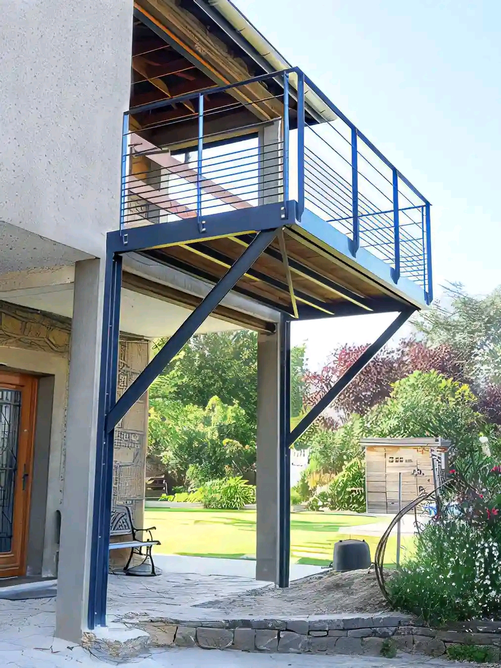 Steel-framed balcony structure built and installed by WeldingGiants