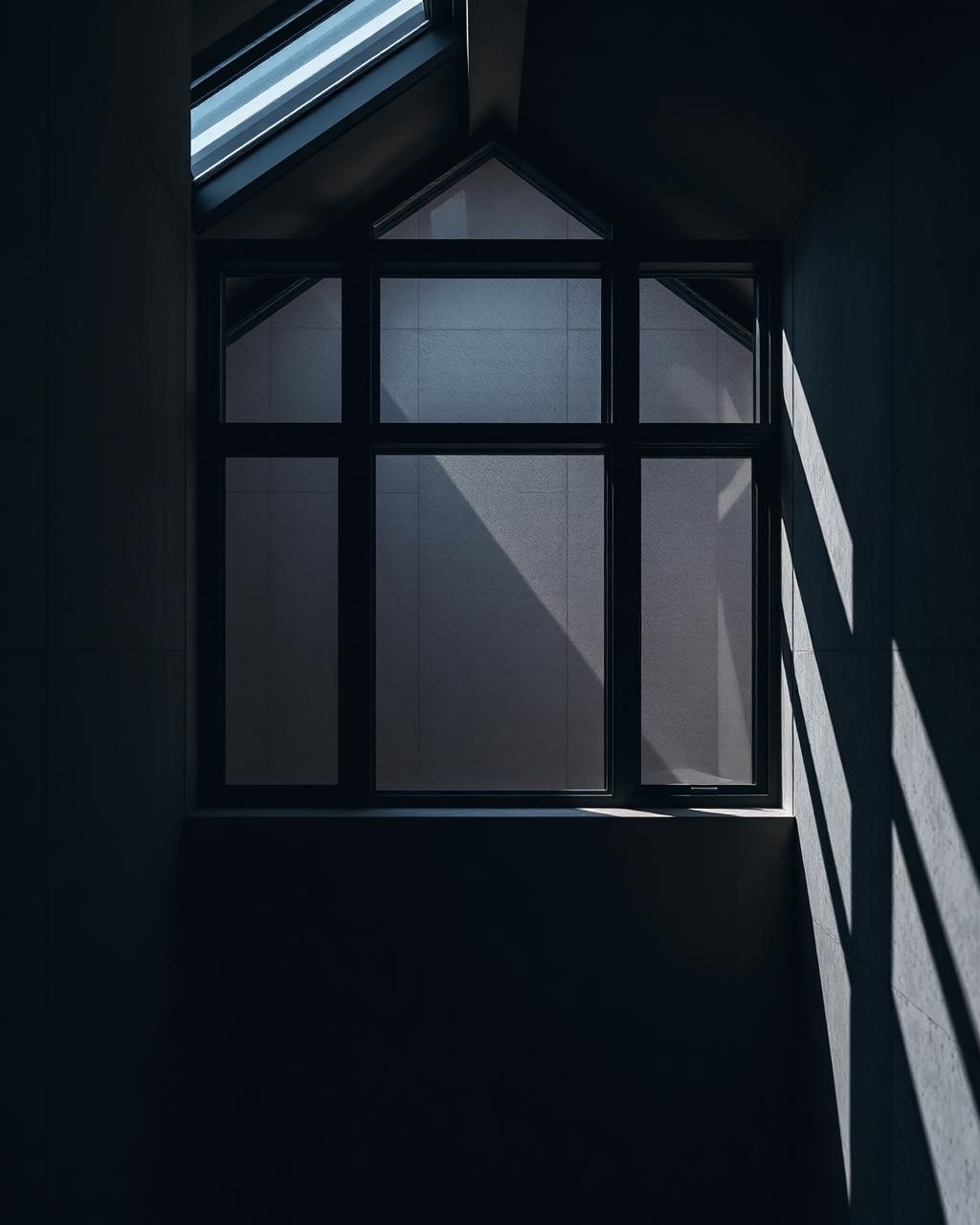 Slim black steel window frames in a modern home